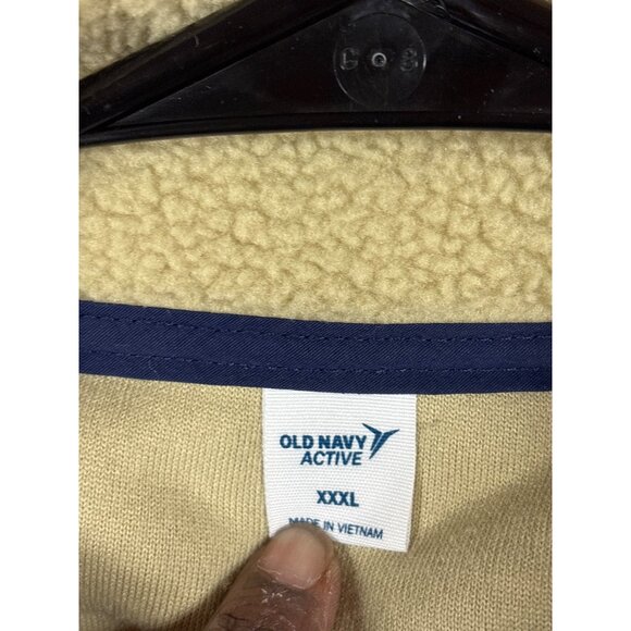 Old Navy Active Mens Fleece & Nylon Zip-Up Vest Navy & Beige XXXL - Picture 6 of 9